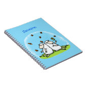 かわいい羊の友人と蝶の漫画 ノートブック (右側)