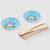 かわいい羊の友人と蝶の漫画 ハンドファン (組立なし)