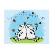 かわいい羊の友人と蝶の漫画