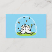 かわいい羊の友人と蝶の漫画 名刺 (裏面)