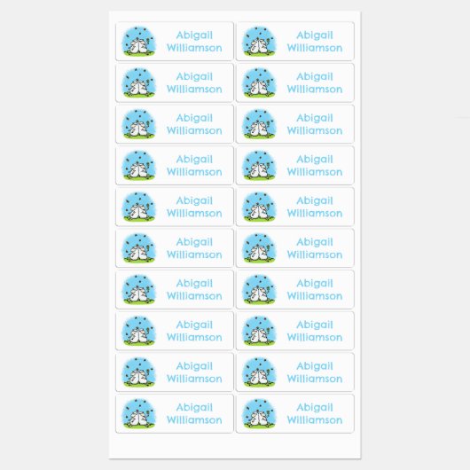 かわいい羊の友達の漫画パーソナライズされた ラベル (シート)