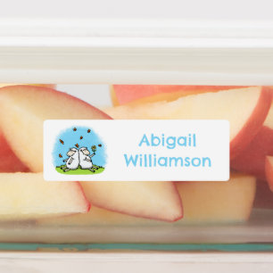 かわいい羊の友達の漫画パーソナライズされた ラベル