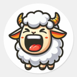 かわいい羊の叫び声 ラウンドシール