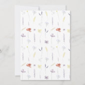 かわいい羊の子 ワイルドフラワーのベビーシャワー招待状 招待状 (裏面)