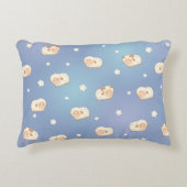 かわいい羊の模様(青) アクセントクッション (正面)