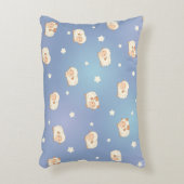 かわいい羊の模様(青) アクセントクッション (正面(垂直))