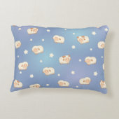 かわいい羊の模様(青) アクセントクッション (裏面)