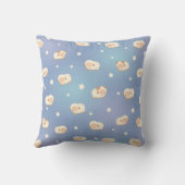 かわいい羊の模様（青） クッション (裏面)