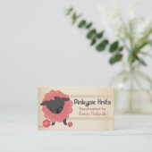 かわいい羊の玉糸の編み物かぎ 名刺 (スタンド正面)