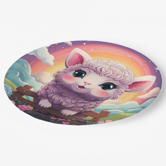 かわいい羊の紙プレート ペーパープレート (アングル)