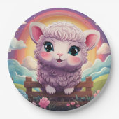 かわいい羊の紙プレート ペーパープレート (正面)