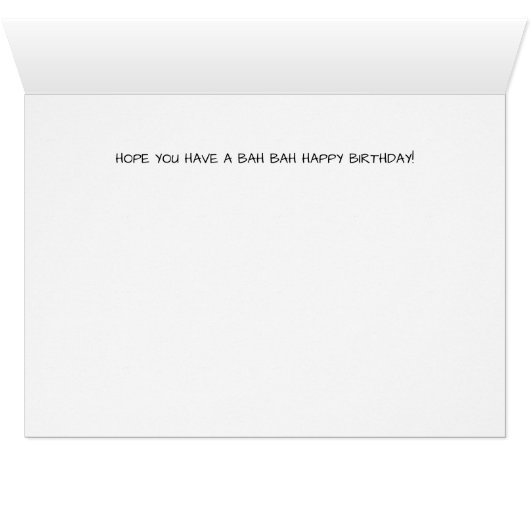 かわいい羊の誕生日カード (内部横(下))