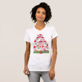 かわいい羊の豚クリスマスツリー Tシャツ (正面フル)