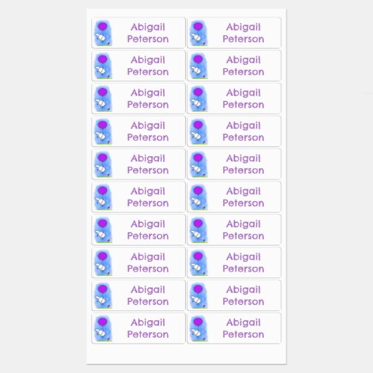 かわいい羊の風船の漫画のユーモアパーソナライズされた ラベル (シート)