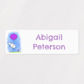 かわいい羊の風船の漫画のユーモアパーソナライズされた ラベル (デザイン2)