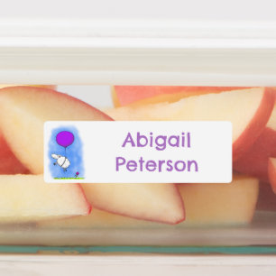 かわいい羊の風船の漫画のユーモアパーソナライズされた ラベル