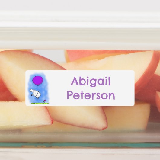 かわいい羊の風船の漫画のユーモアパーソナライズされた ラベル (貼付)