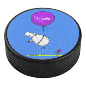 かわいい羊の風船の漫画ユーモアイラストレーション アイスホッケーパック (3/4)