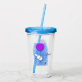 かわいい羊の風船の漫画ユーモアイラストレーション アクリルタンブラー (裏面)