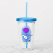 かわいい羊の風船の漫画ユーモアイラストレーション アクリルタンブラー (正面)