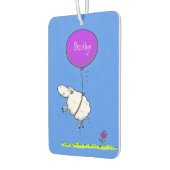 かわいい羊の風船の漫画ユーモアイラストレーション カーエアーフレッシュナー (左)