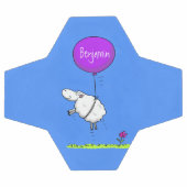 かわいい羊の風船の漫画ユーモアイラストレーション サッカーボール (フラット)