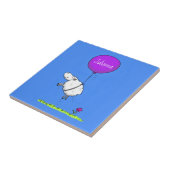 かわいい羊の風船の漫画ユーモアイラストレーション タイル (側面)