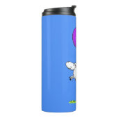 かわいい羊の風船の漫画ユーモアイラストレーション タンブラー (回転左)