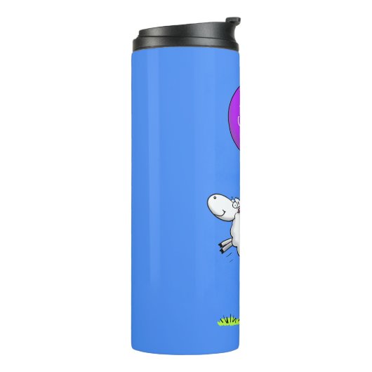 かわいい羊の風船の漫画ユーモアイラストレーション タンブラー (回転左)