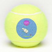 かわいい羊の風船の漫画ユーモアイラストレーション テニスボール (裏面)