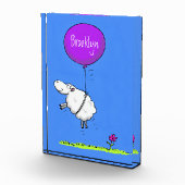 かわいい羊の風船の漫画ユーモアイラストレーション フォトブロック (右)