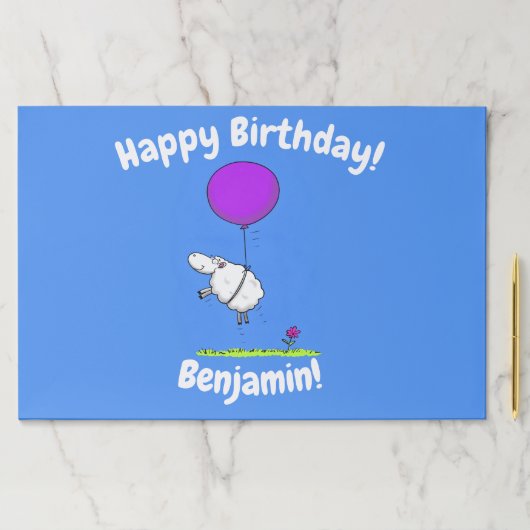 かわいい羊の風船の漫画ユーモアイラストレーション ペーパーパッド (インサイチュ)