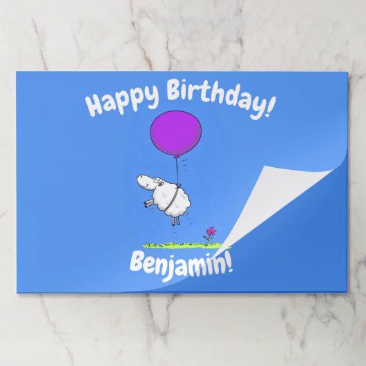 かわいい羊の風船の漫画ユーモアイラストレーション ペーパーパッド (折り畳み)