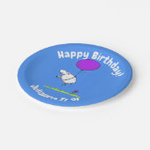 かわいい羊の風船の漫画ユーモアイラストレーション ペーパープレート (アングル)