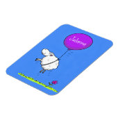 かわいい羊の風船の漫画ユーモアイラストレーション マグネット (左側)