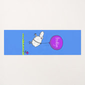 かわいい羊の風船の漫画ユーモアイラストレーション ヨガマット (裏面(横))