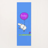 かわいい羊の風船の漫画ユーモアイラストレーション ヨガマット (裏面)