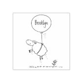 かわいい羊の風船の漫画ユーモアイラストレーション ラバースタンプ (インプリント)