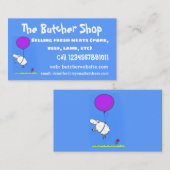 かわいい羊の風船の漫画ユーモアイラストレーション 名刺 (正面/裏面)