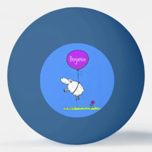 かわいい羊の風船 カートゥーン ユーモア イラスト 卓球ボール