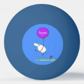 かわいい羊の風船 カートゥーン ユーモア イラスト 卓球ボール (裏面)