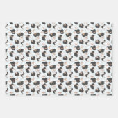かわいい羊好きのタイルパーティー ラッピングペーパーシート (正面)