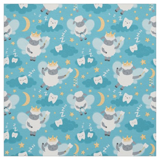 かわいい羊歯妖精の歯科衛生士 ファブリック (見本)