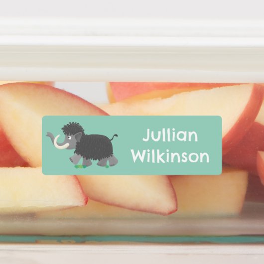 かわいい羊毛のマンモスの漫画パーソナライズされた ラベル (貼付)