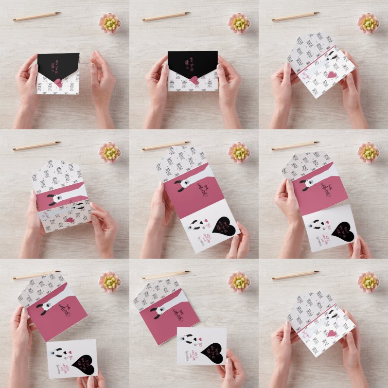 かわいい羊毛、僕のものになってくれ？ ラマ愛 + バレンタインカード オールインワン招待状