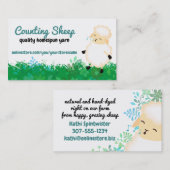 かわいい羊糸の手織り編み物製作業 名刺 (正面/裏面)