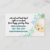 かわいい羊糸の手織り編み物製作業 名刺 (裏面)