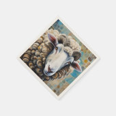 かわいい羊紙ナプキン スタンダードカクテルナプキン (角)