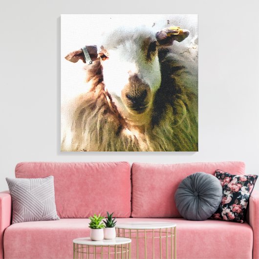 かわいい羊 キャンバスプリント (インサイチュ (リビング))