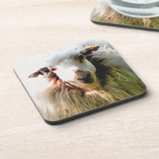 かわいい羊 コースター (左側)